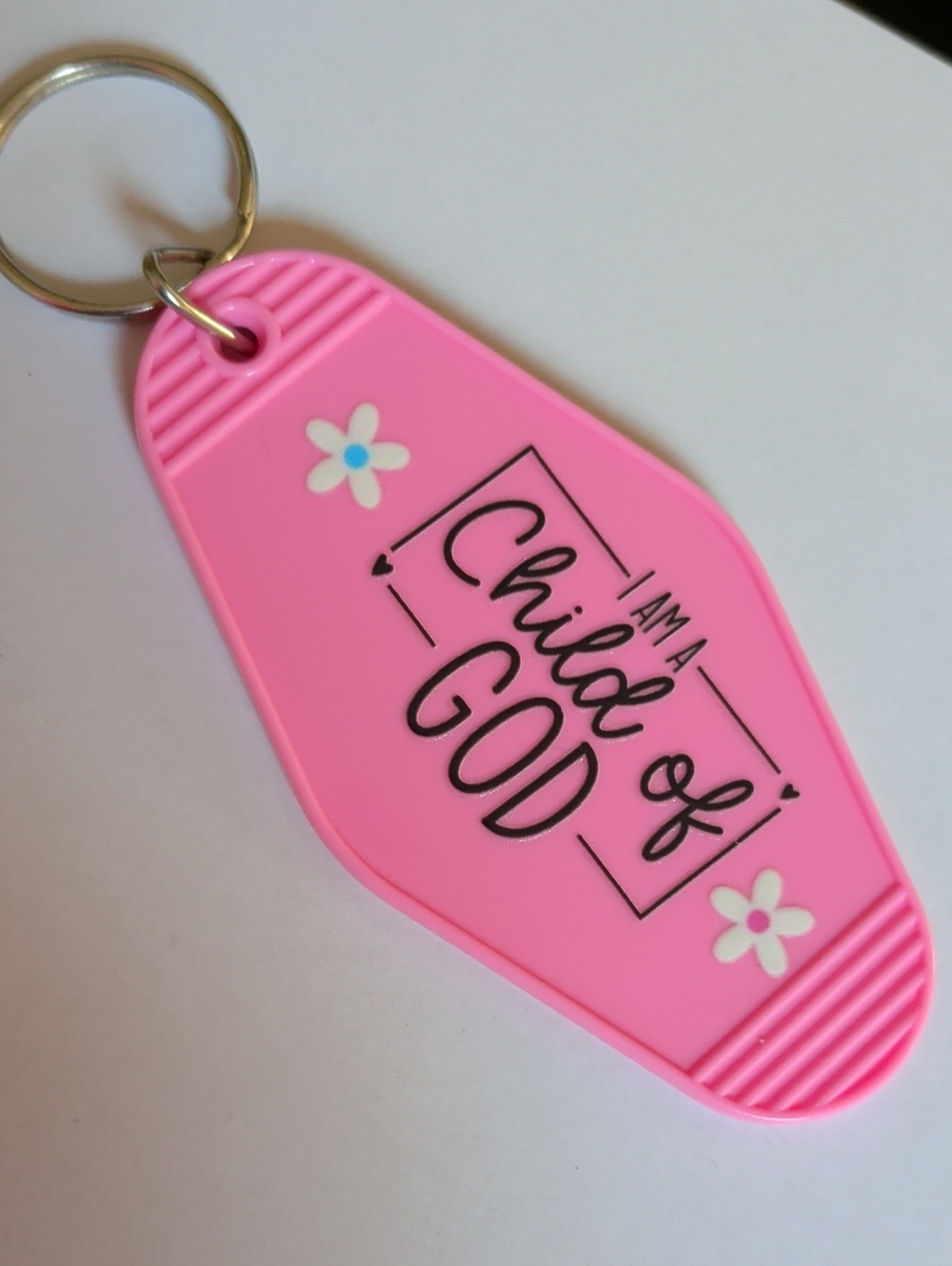 Pink Christian Keychain Tag - Child of God
